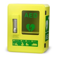 Outdoor AED cabinet with keypad lock